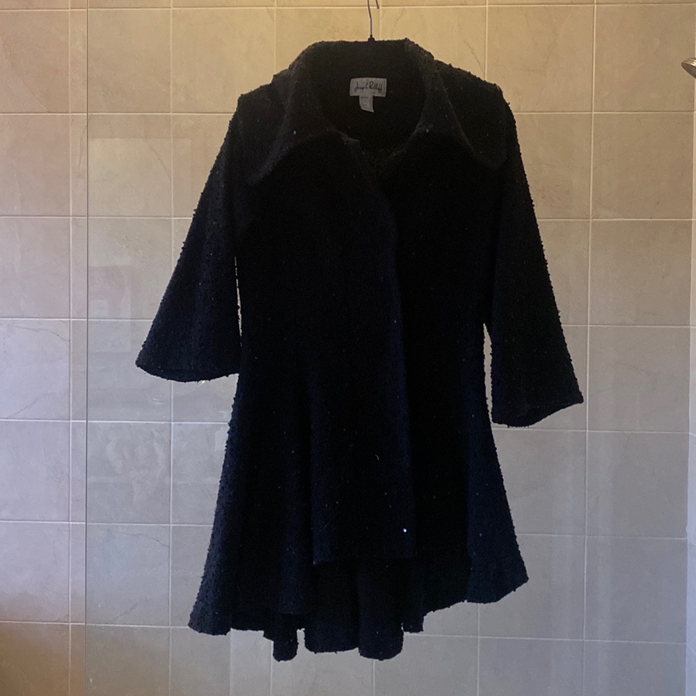 Joseph Ribkoff black sequins swing jacket to make an elegant entrance!